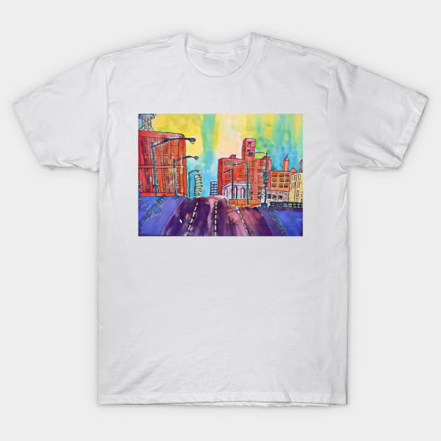 Chicago Cityscape T-Shirt by funhousejen